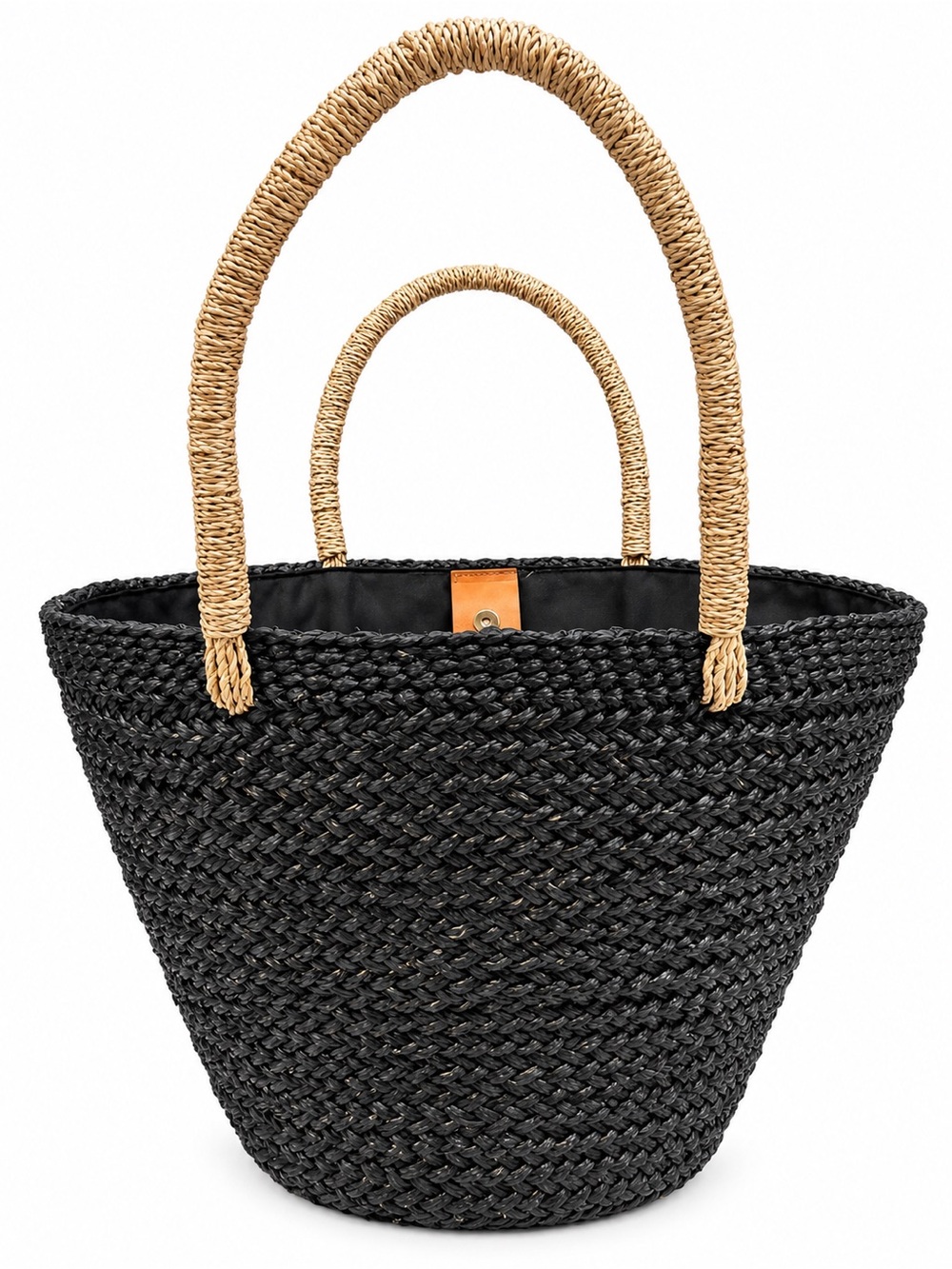 Stylish wicker beach bag